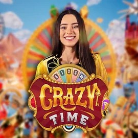 Crazy Time slot logo by Evolution at Spinsy Casino