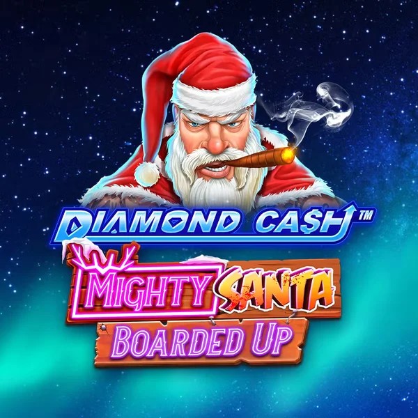Diamond Cash Mighty Santa Boarded Up slot icon by Greentube, available at Spinsy Casino
