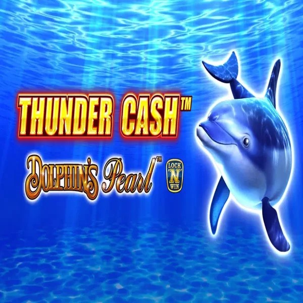 Thunder Cash Dolphins Pearl slot logo by Novomatic at Spinsy Casino